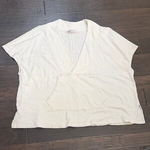 Free People FP Beach Top Oversized Women's White V-Neck Tunic Coverup